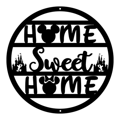 Home Sweet Home Round Metal Sign - Welcome Sign