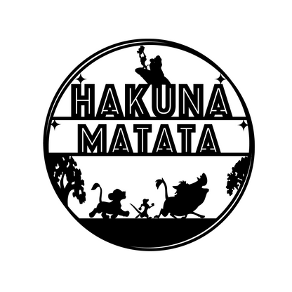 Hakuna Matata Metal Wall Art, Lion King Disney Theme Wall Decor