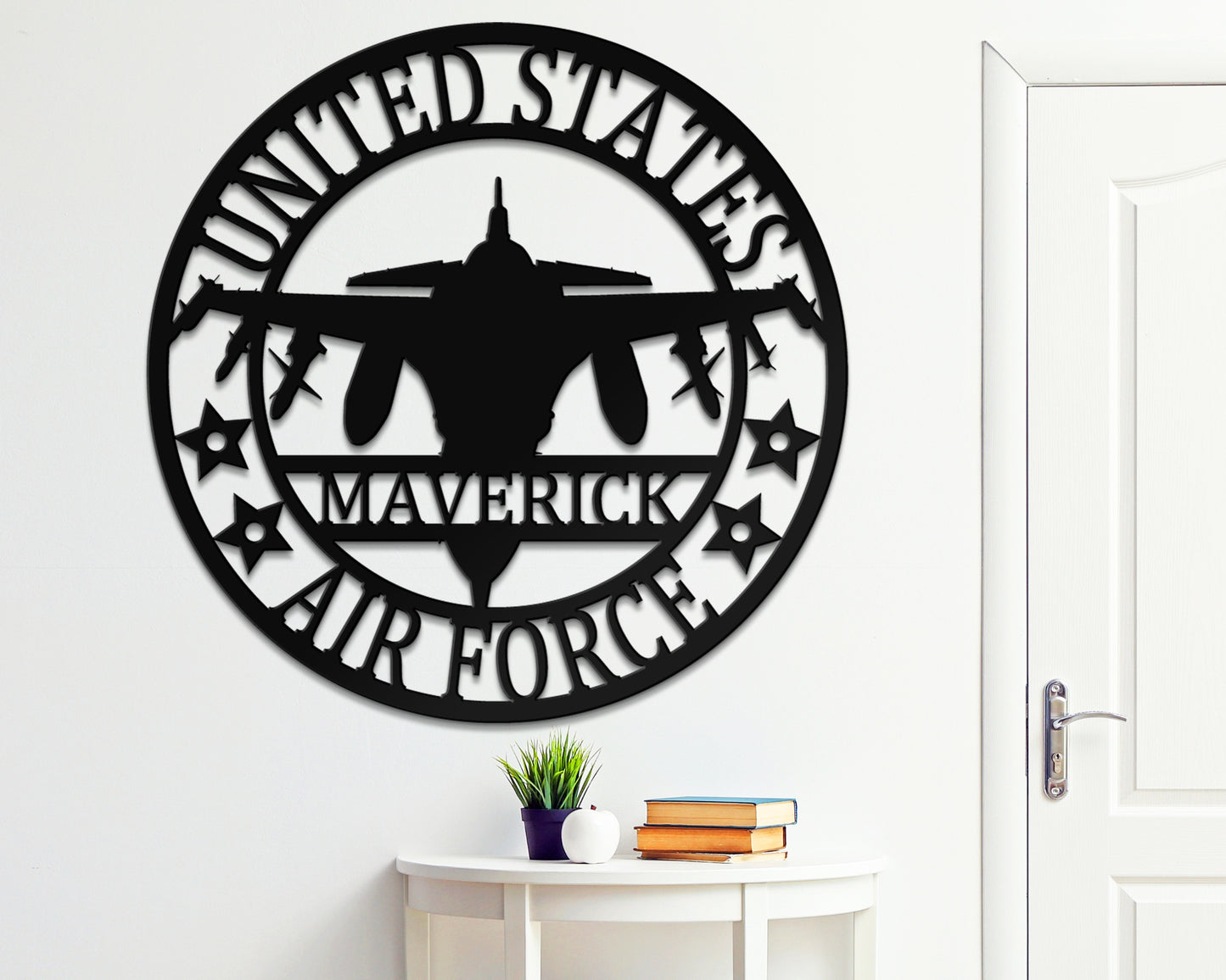 Fighter Jet Pilot Wall Art - Custom Aircraft Air Force Name Sign