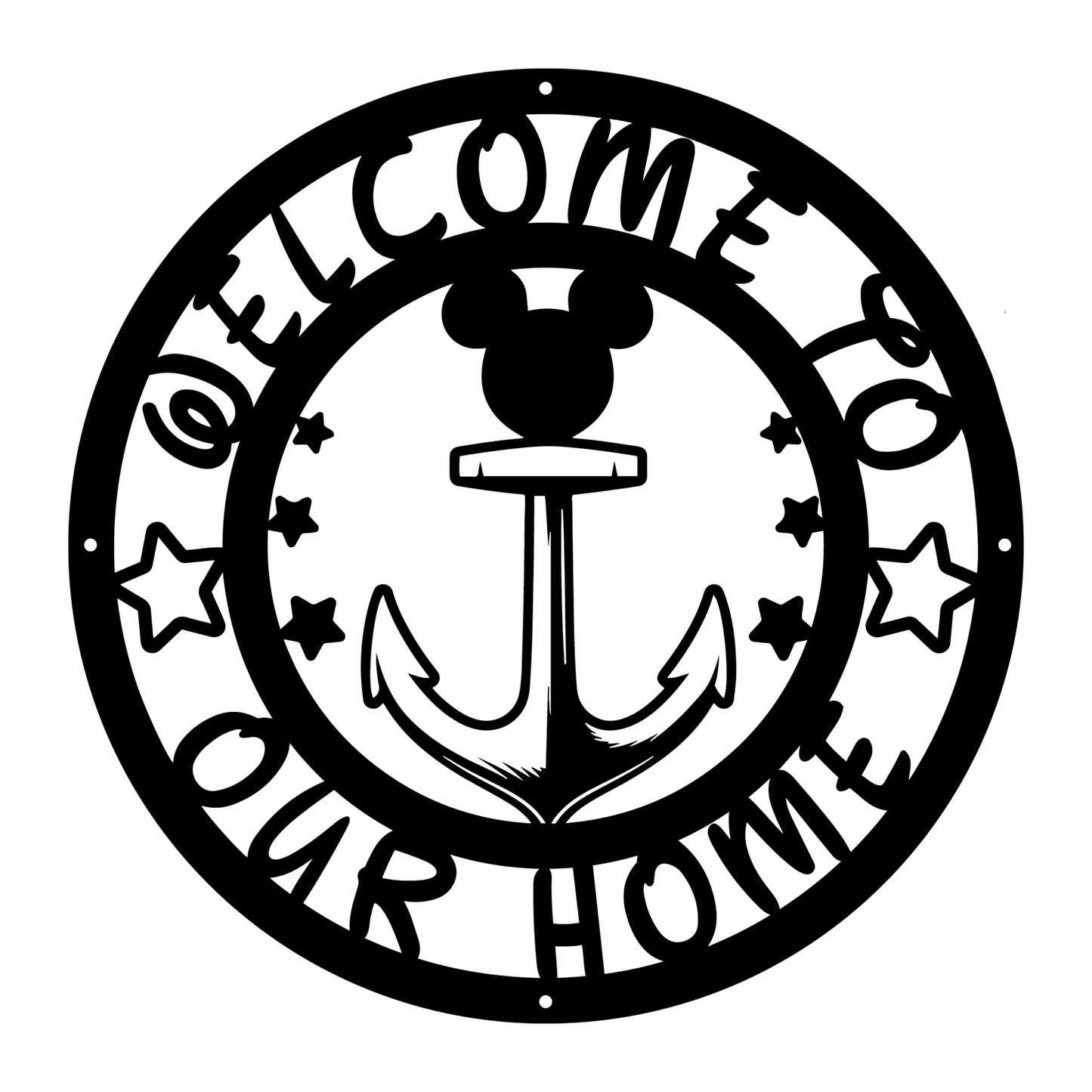 Welcome to Our Home Sign - Anchor Metal Sign