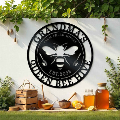 Bee Metal Sign-Farm Kitchen Wall Art-Bee Welcome Yard Sign-Honey Bee Farm