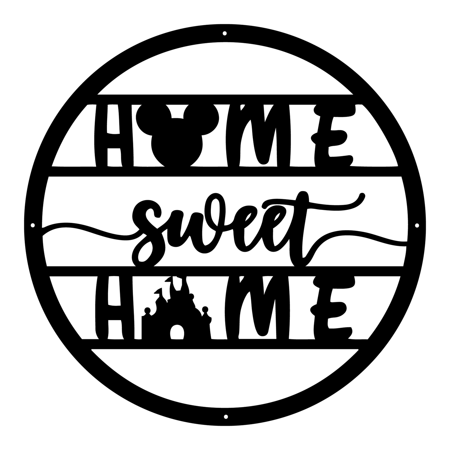 Home Sweet Home Metal Sign, Disney Metal Sign, Mickey Face And Castle Sign, Home And Wall Decor, Christmas Gifts, Housewarming Gifts