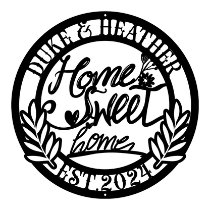 Custom Home Sweet Home Metal Sign, Couple Name Metal Sign, Home Decor