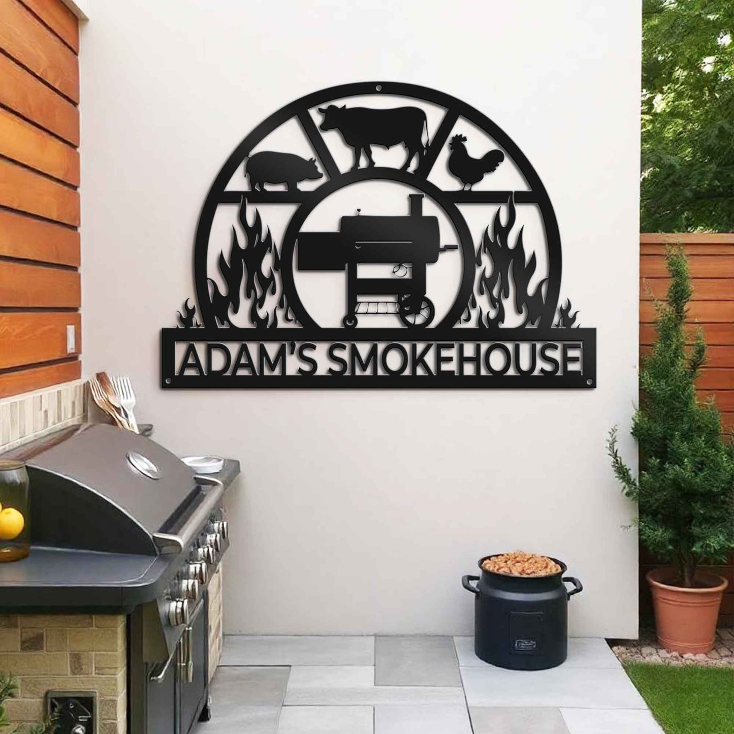 Custom BBQ Metal Sign - Smokehouse Metal Sign - Barbecue Metal Sign