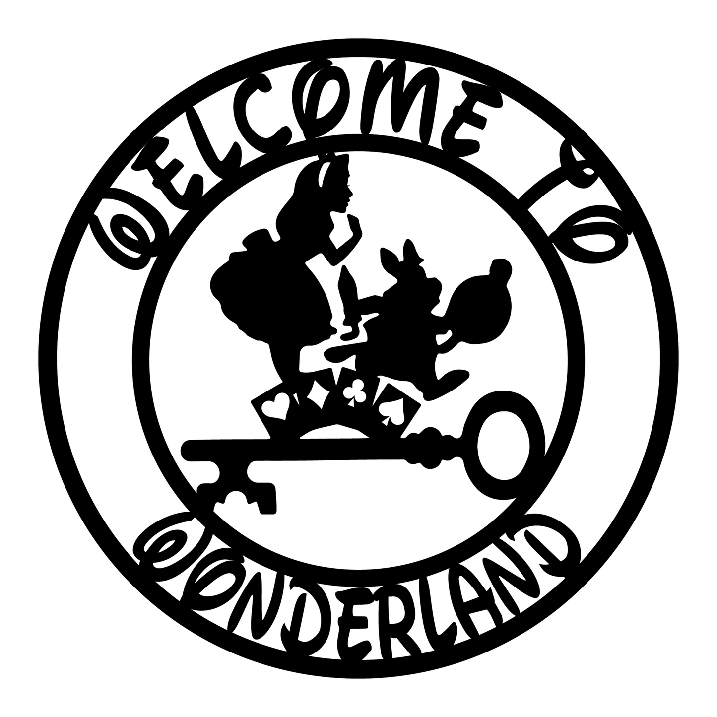 Customized Disney Theme Metal Sign, Welcome To Wonderland Wall Art