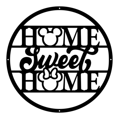 Home Sweet Home Metal Sign, Disney Metal Sign, Mickey And Minnie Metal Sign, Home And Wall Decor, Christmas Gifts, Housewarming Gifts