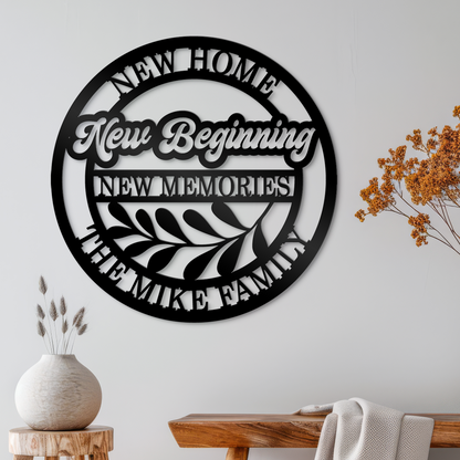 Last Name Sign New Home New Beginning Metal Sign  New House Gift