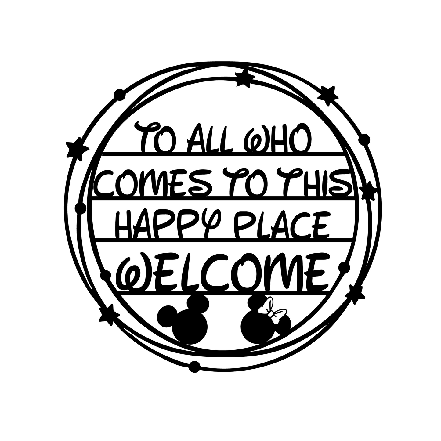 To All Comes To This Happy Place Welcome Metal Wall Art, Farmhouse Decor