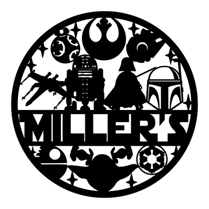 Custom Name Star War Theme Metal Sign, Kids Room And Wall Decor