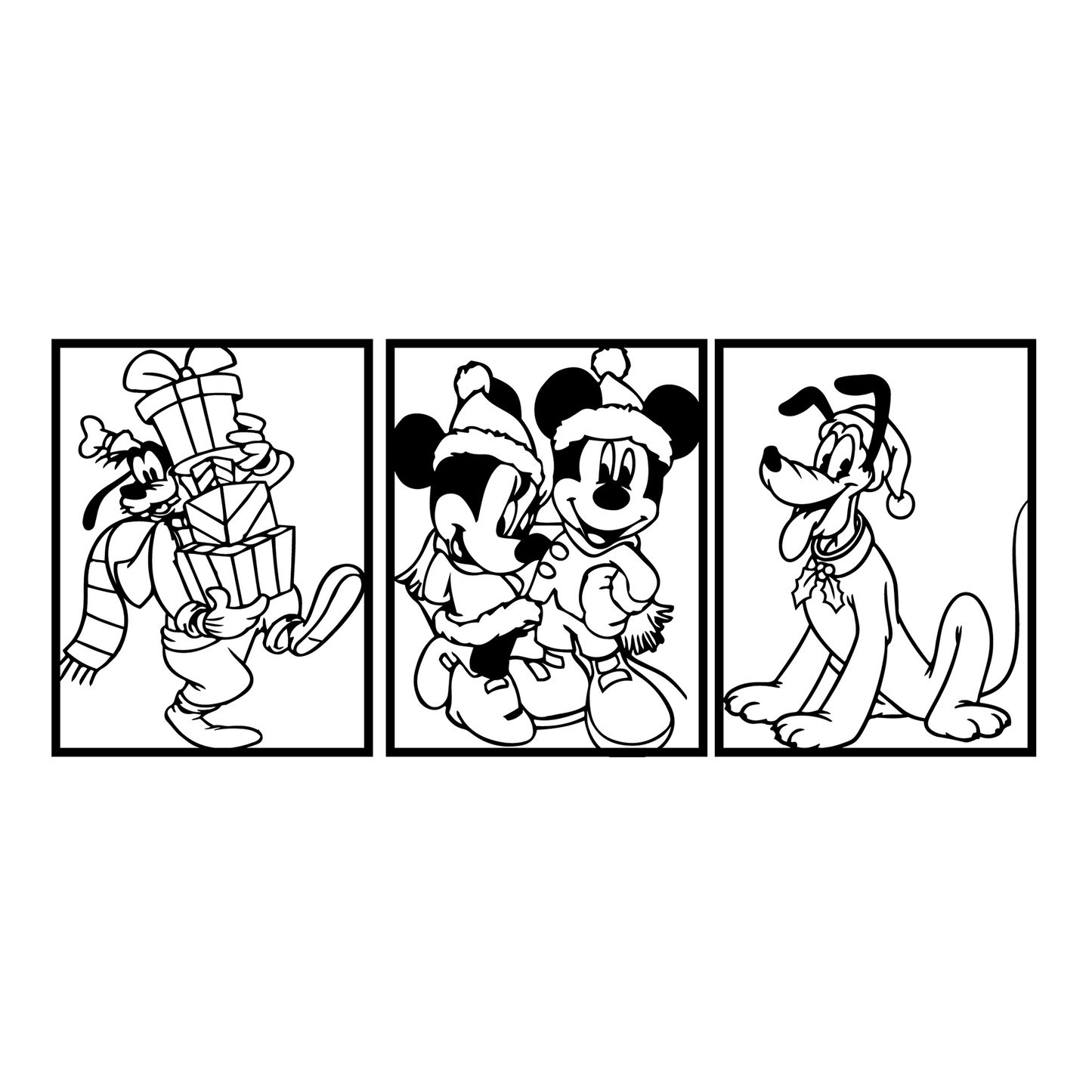 Mickey & Pluto Metal Wall Art, Nursery Wall Art, Disney Wall Line Art