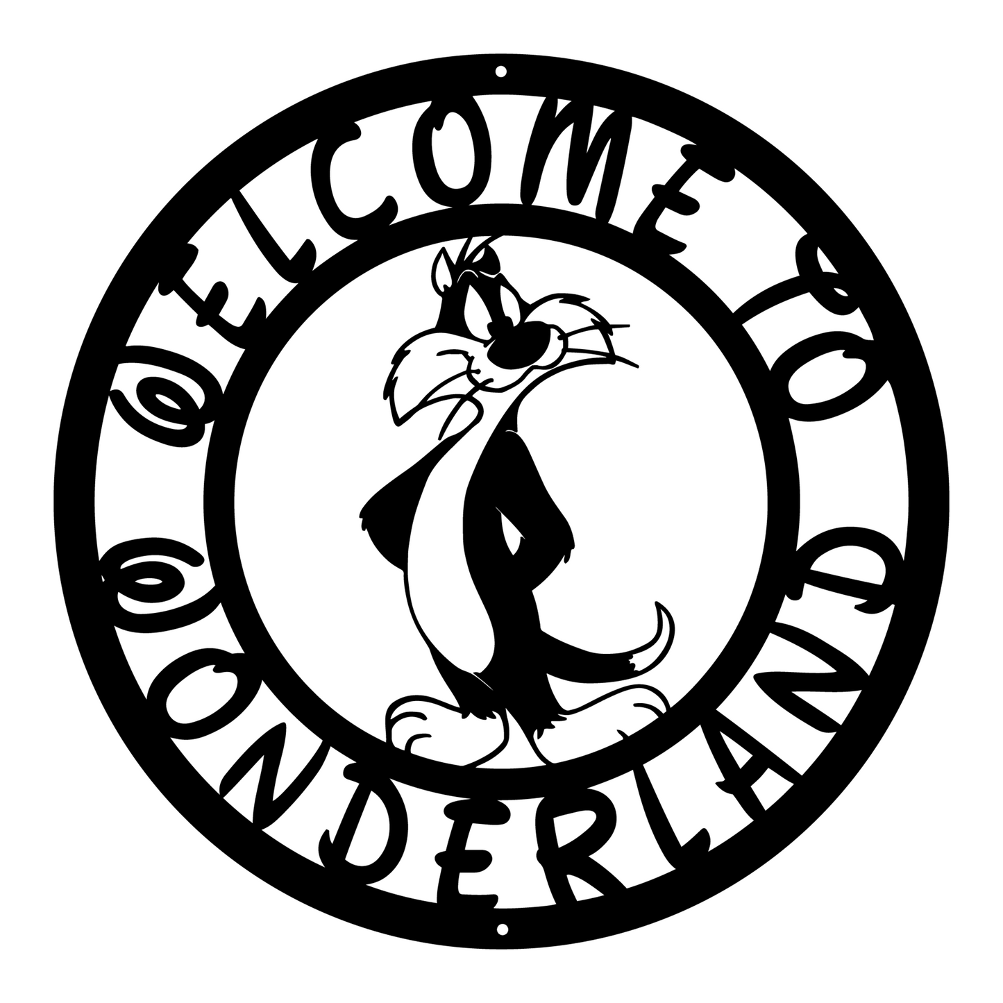 Wonderland Welcome Metal Sign