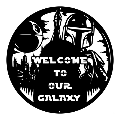 Welcome To Our Galaxy Metal Sign, Mandalorian Metal Sign, Star War Quote Metal Sign, Home And Wall Decor, Front Door Decor, Winter Decor, Housewarming Gifts, Christmas Gifts