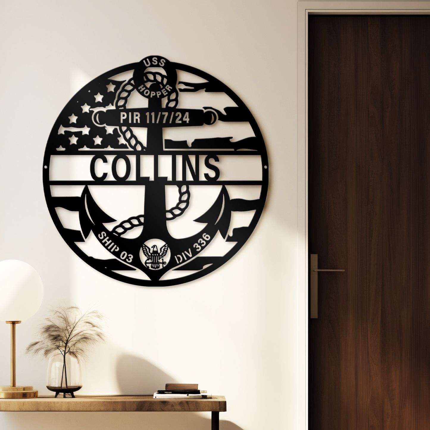 Personalized Marine Metal Gifts, Customized Anchor Metal Sign, Gift For Coast Guard