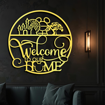 Welcome To Our Home Metal Wall Art, Home Entrance Deocr