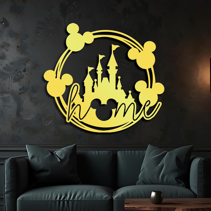 Mickey Castle Metal Wall Art, Disney Theme Home Decor