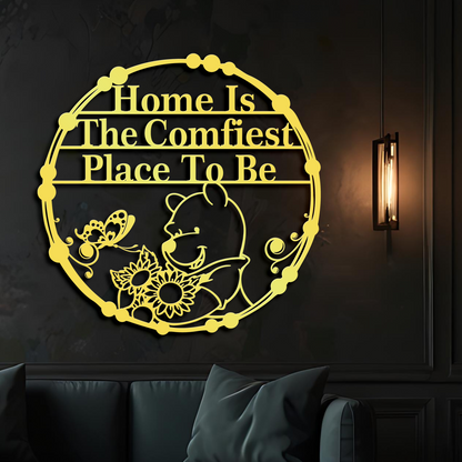 Home Is The Comfiest Place To Be Metal Wall Art, Welcome Entry Sign