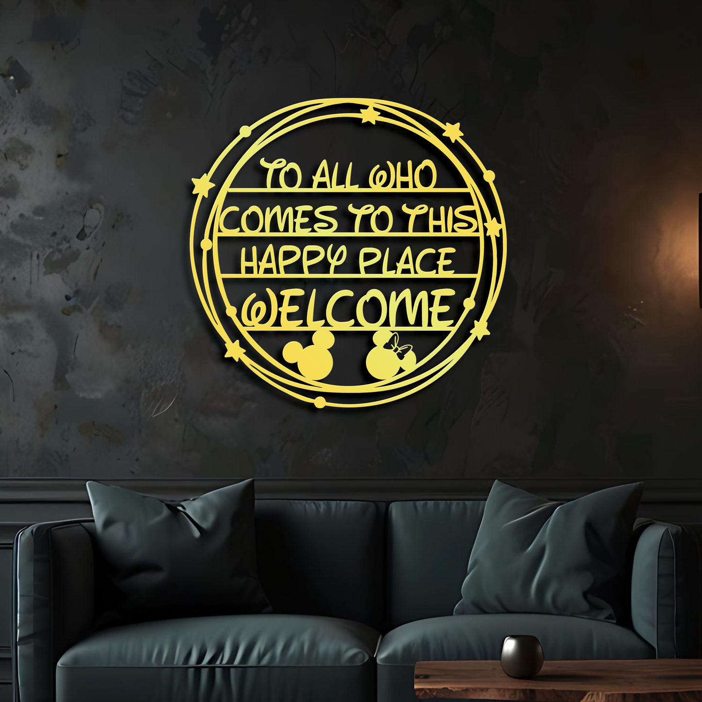 To All Comes To This Happy Place Welcome Metal Wall Art, Farmhouse Decor