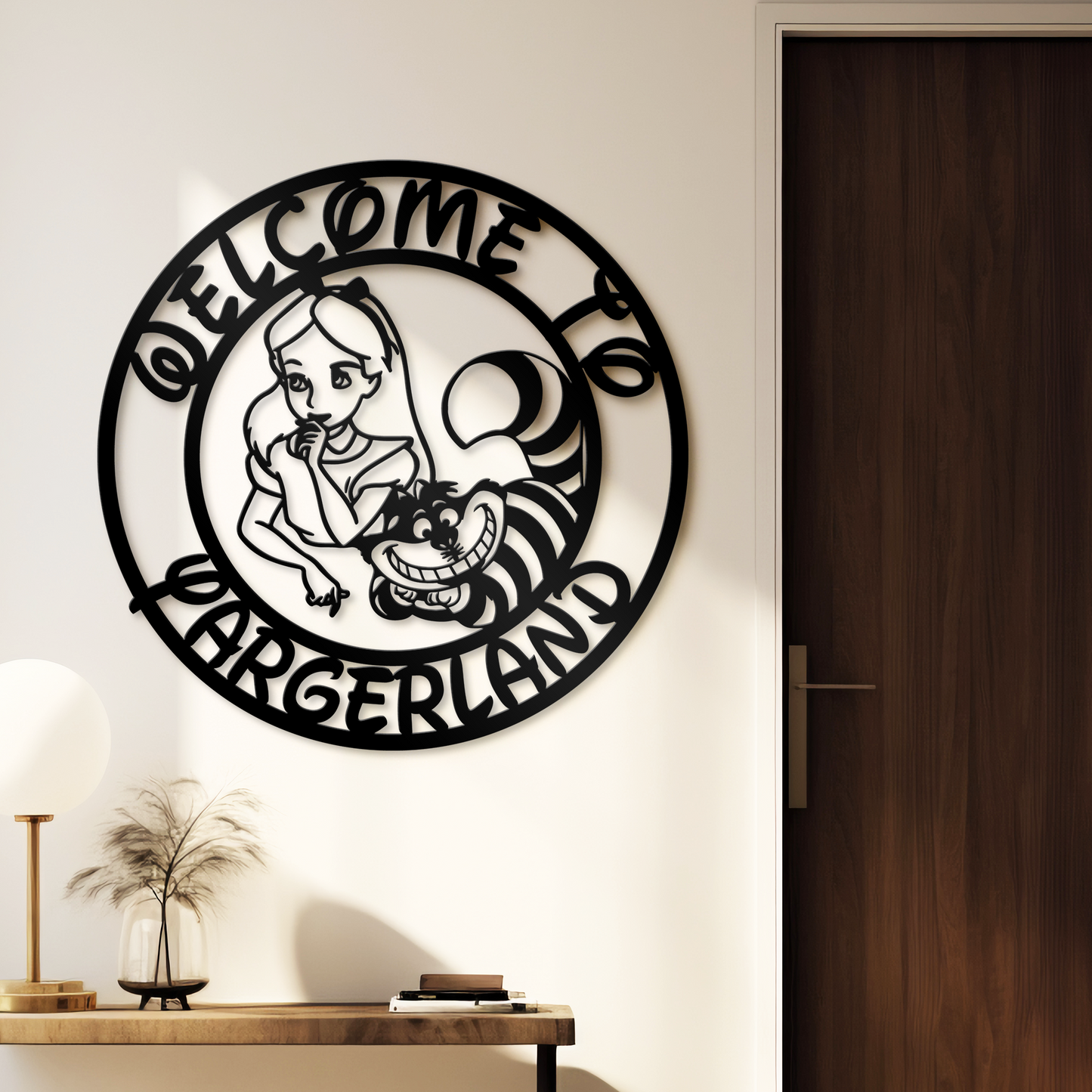 Personalized Welcome To Wonderland Wall Art, Customized Disney Theme Metal Sign