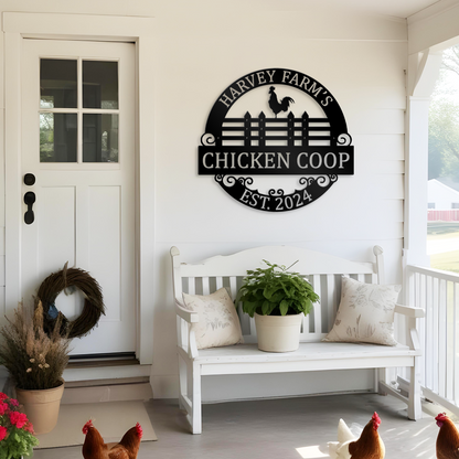 Custom Metal Signs, Chicken Coop Sign, Chicken Farm Sign