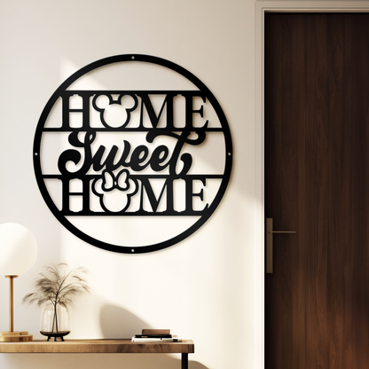 Home Sweet Home Metal Sign, Disney Metal Sign, Mickey And Minnie Metal Sign, Home And Wall Decor, Christmas Gifts, Housewarming Gifts