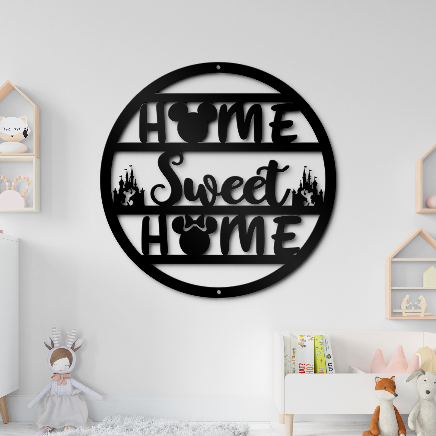 Home Sweet Home Round Metal Sign - Welcome Sign