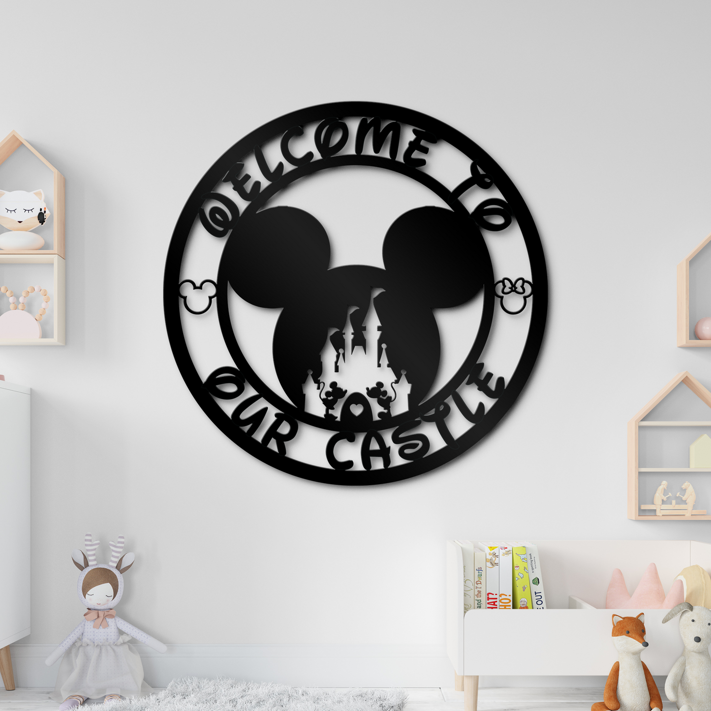 Welcome to Our Castle Round Metal Sign