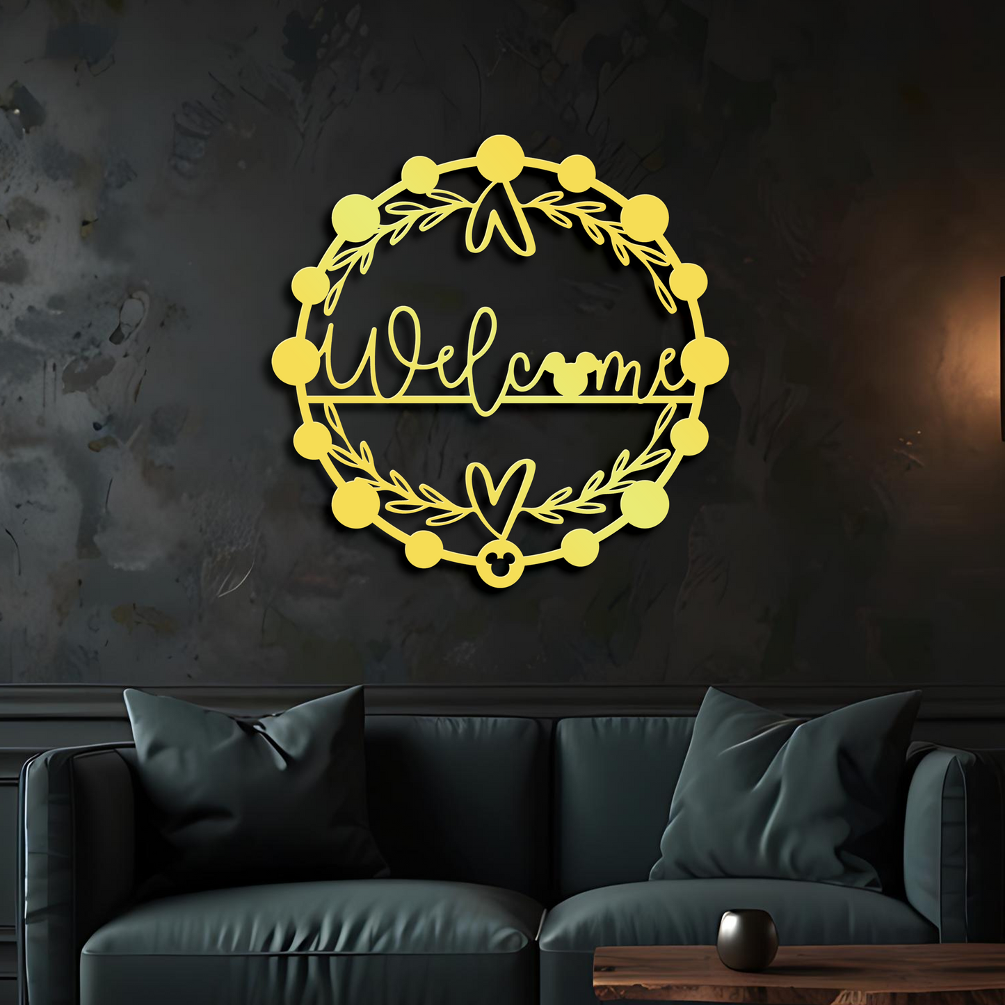 Welcome Entrance Metal Wall Art, Front Door Deocr