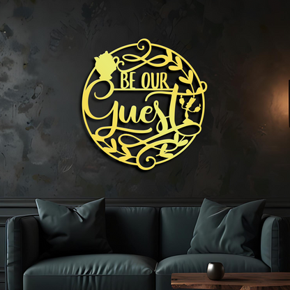 Be Our Guest Metal Wall Art, Disney Theme Home Decor