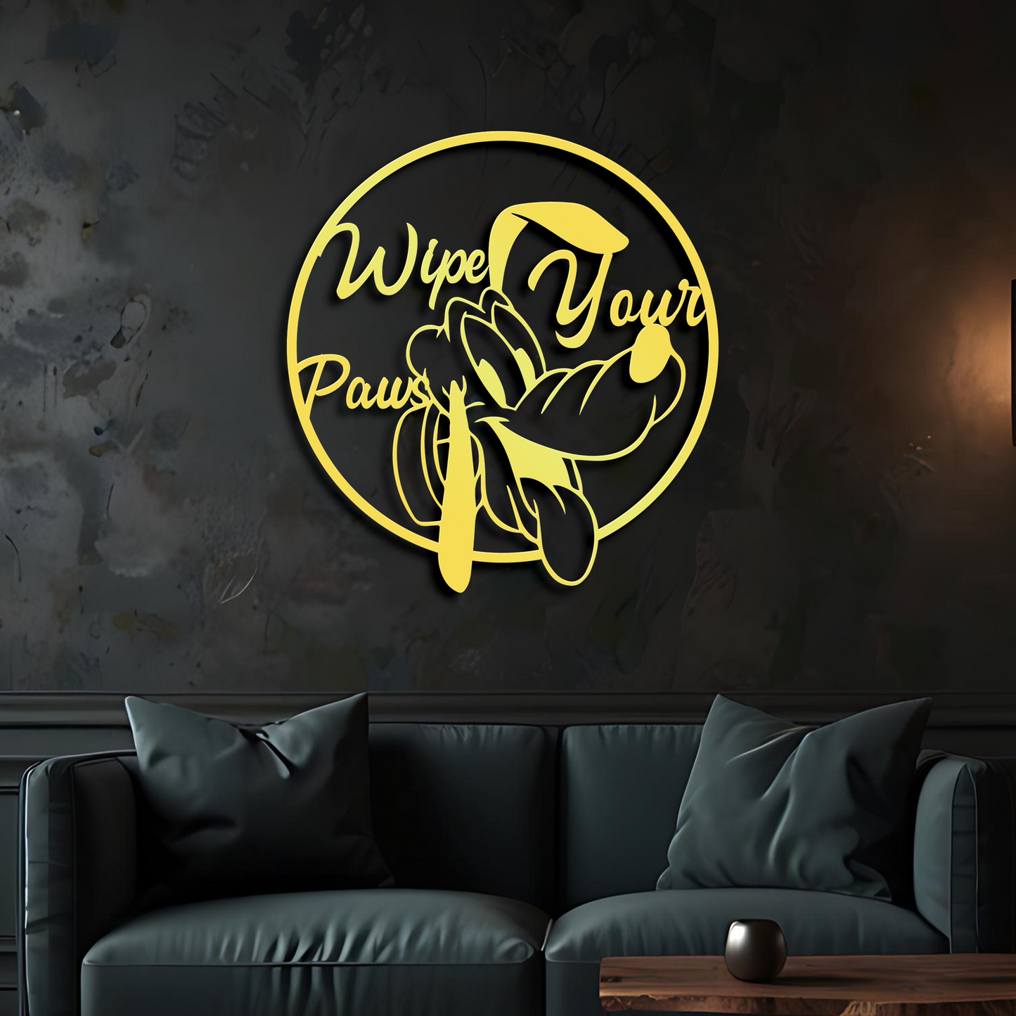 Wipe Your Paws Metal Wall Art, Home Entrance Wall Deocr, Gift For Dog Lovers