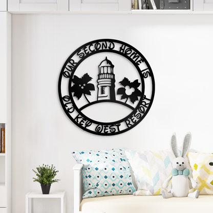 Our Second Home Is Disney Decor - Round Metal Sign