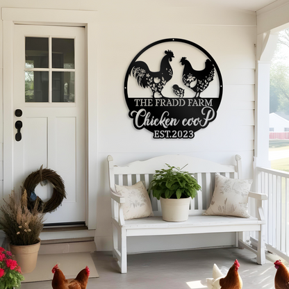 Custom Metal Signs, Chicken Coop Sign