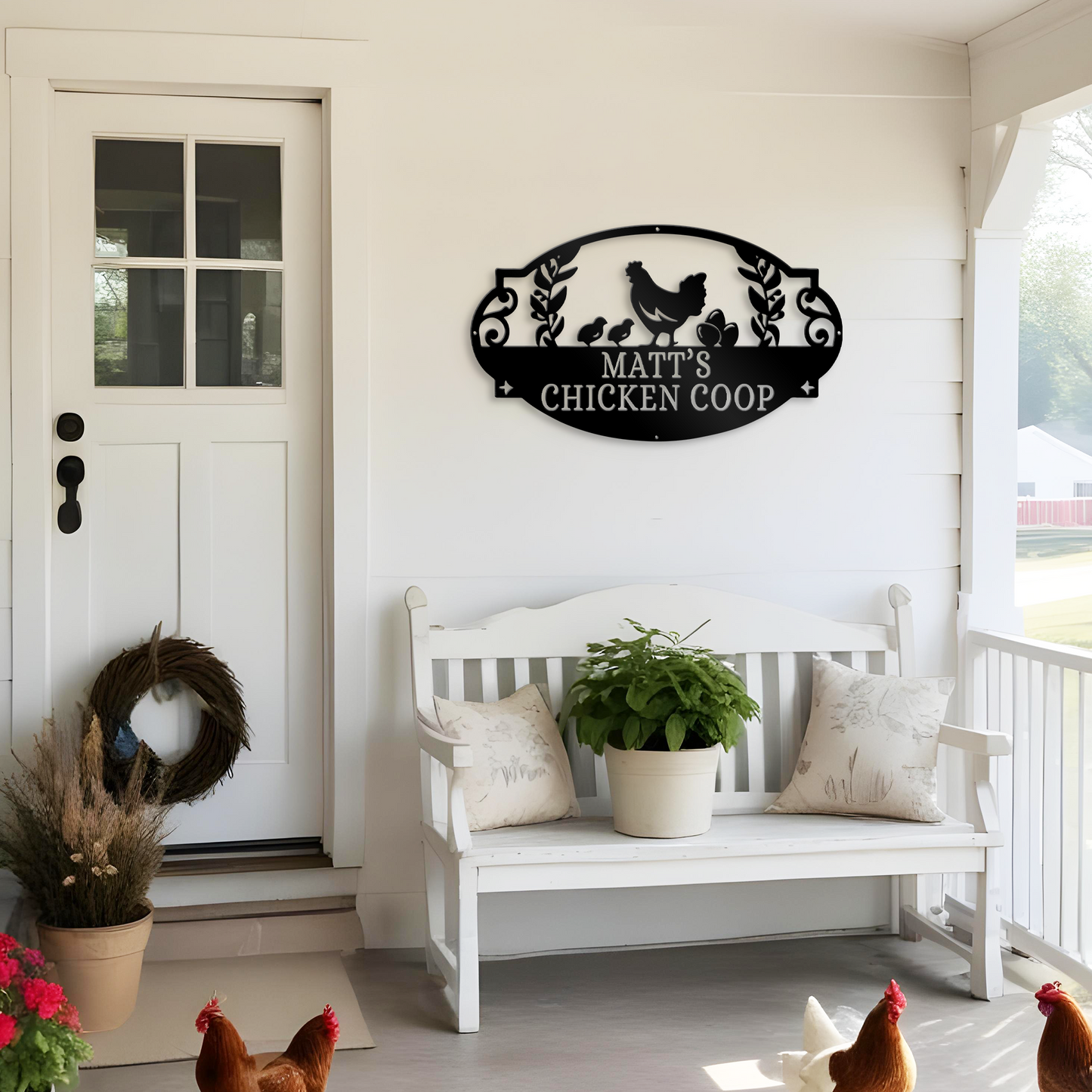 Personalized Chicken Coop Metal Sign, Gift For Farmer, Hen House Decor