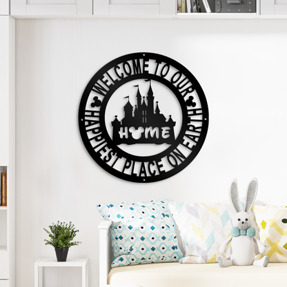 Disney Castle Welcome Metal Sign, Home and Wall Decor, Front Door Decor, Disney Quotes Metal Sign, Housewarming Gifts