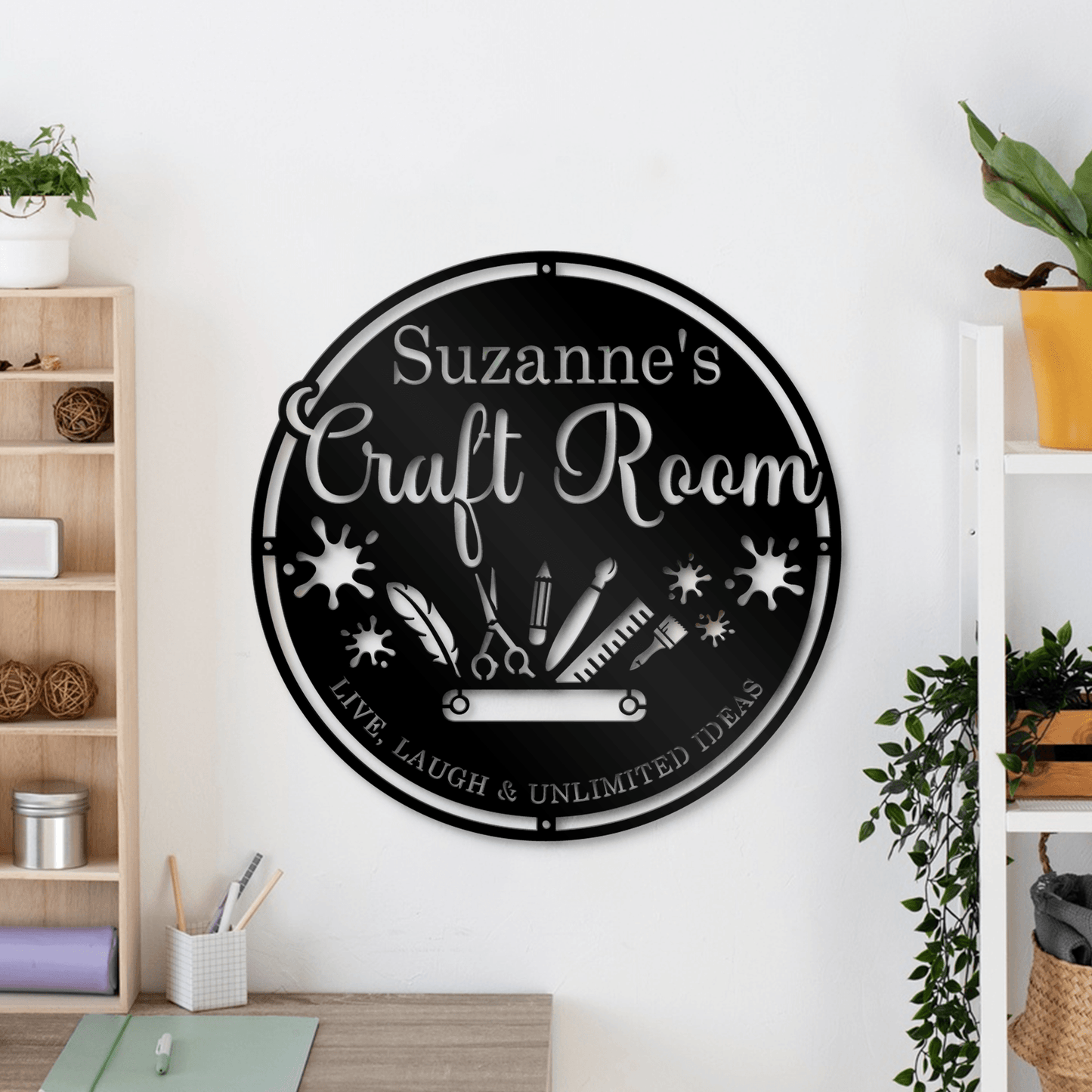 Customized Craft Room Metal Sign, Sewing Craft Room Sign