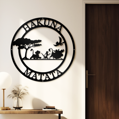 Hakuna Matata Metal Sign, Disney Metal Sign, The Lion King Theme Decor, Timon Pumba and Simba Metal Sign, Kids Room Decor, Nursery Wall Hanging Sign, Christmas Gift