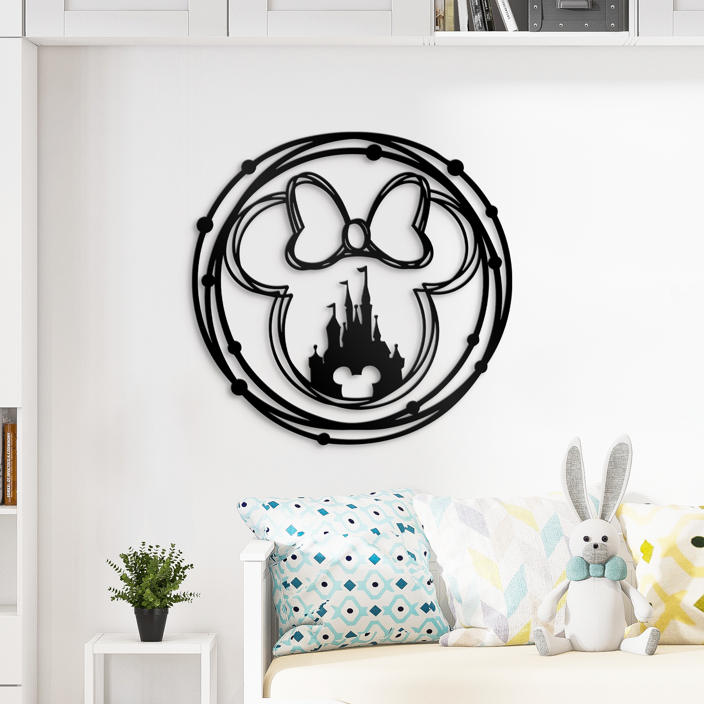 Mouse Head Outline Metal Decor - Mickey Castle Metal sign