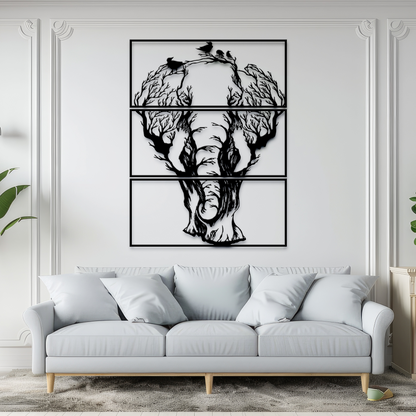 Metal Elephant Wall Decor - Tree Elephant Wall Art