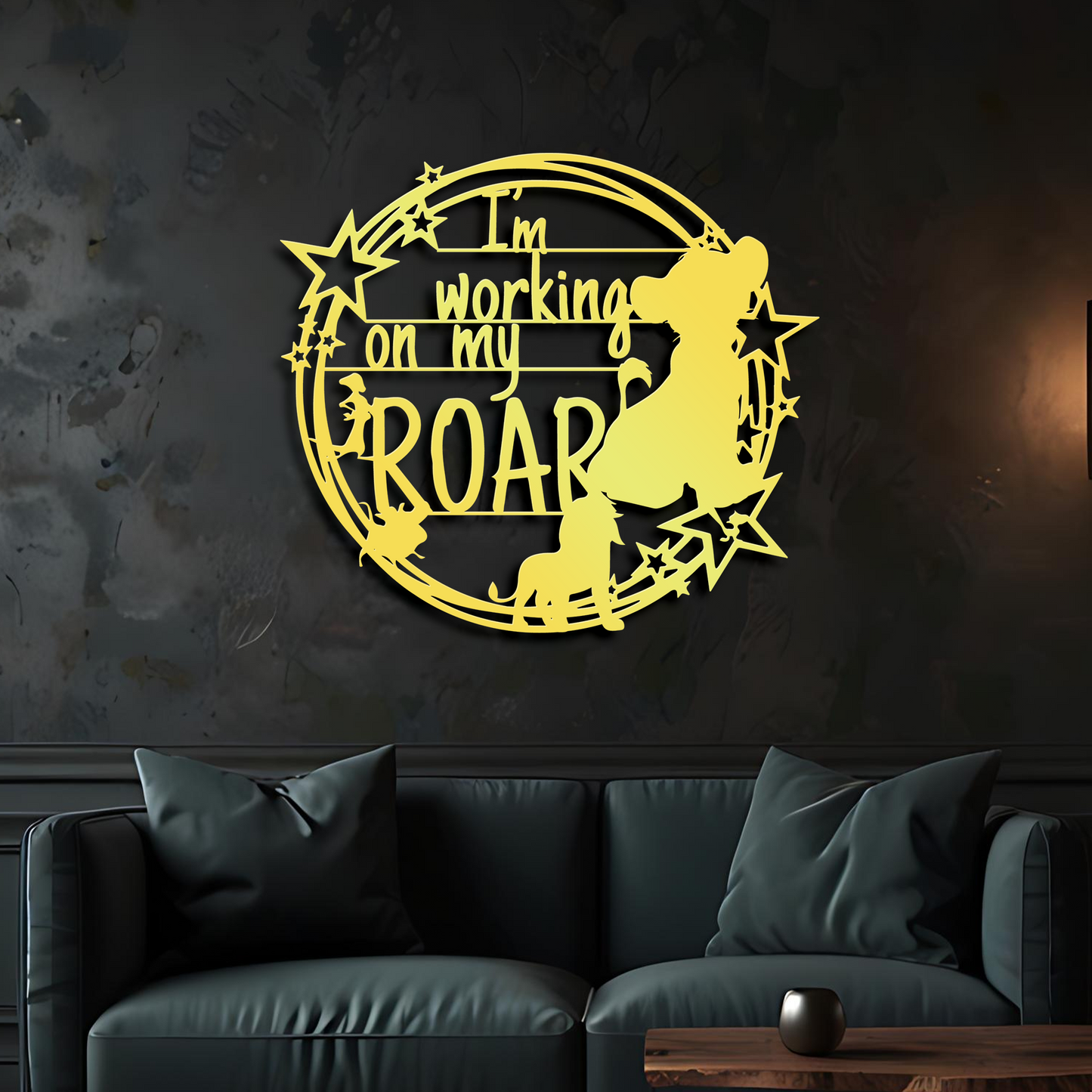 I'm Working On My Roar Metal Wall Art, Lion King Disney Theme Wall Decor