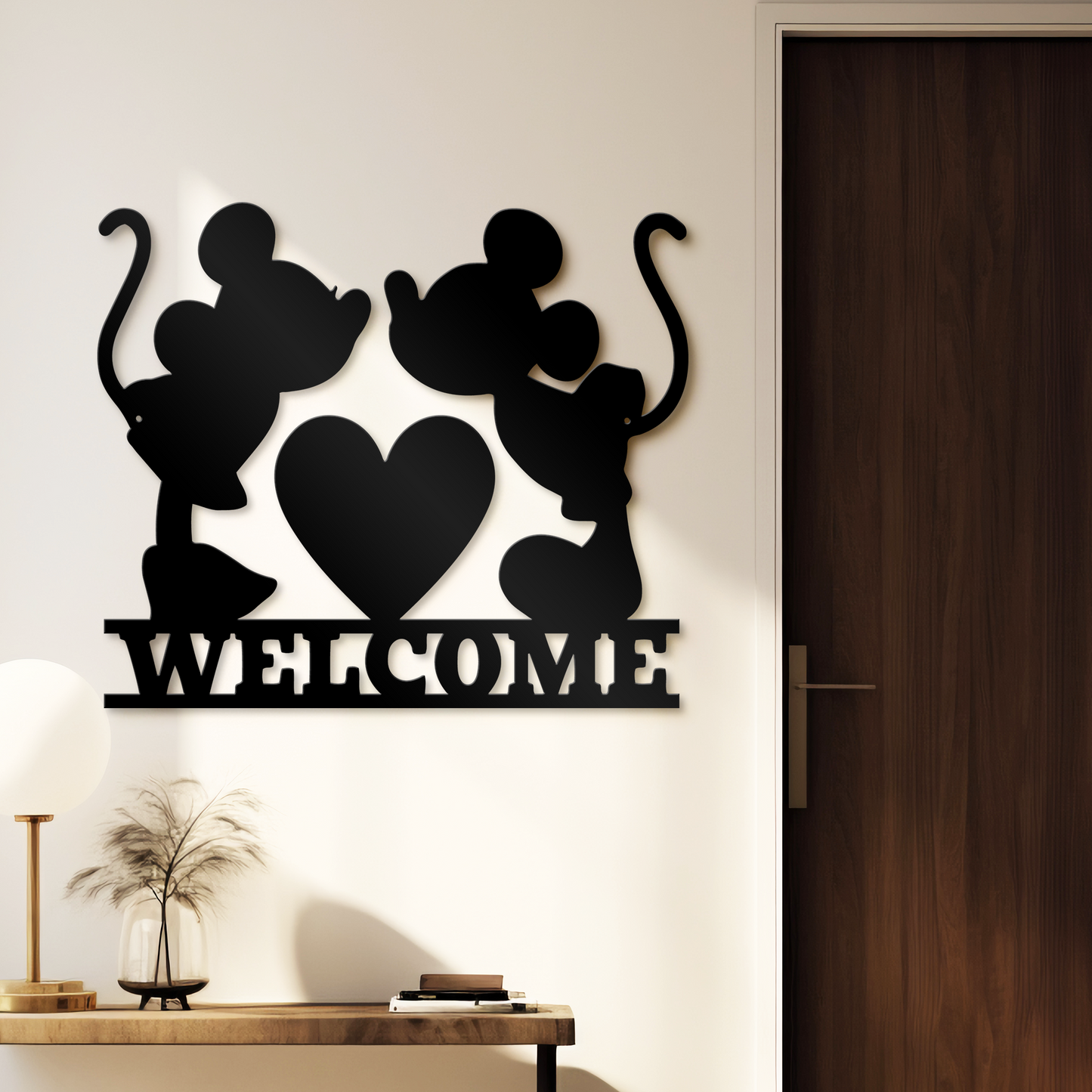 Welcome Metal Sign, Mickey And Minnie Metal Sign, Couple Metal Sign, Disney Wall Decor, Home and Wall Decor, Housewarming Gifts, Christmas Gifts