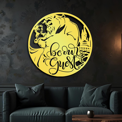 Be Our Guest Metal Wall Art, Disney Theme Home Decor