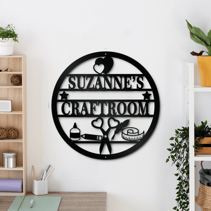 Customized Name Sewing Craft Room Metal Sign