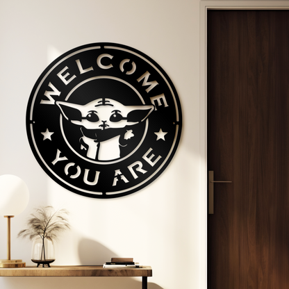 Welcome You Are Cute Stitch Metal Sign, Stitch Home Entry Sign, Winter Festive Metal Decor, Christmas Decoration Metal Sign, Home And Wall Decor, Christmas Gifts