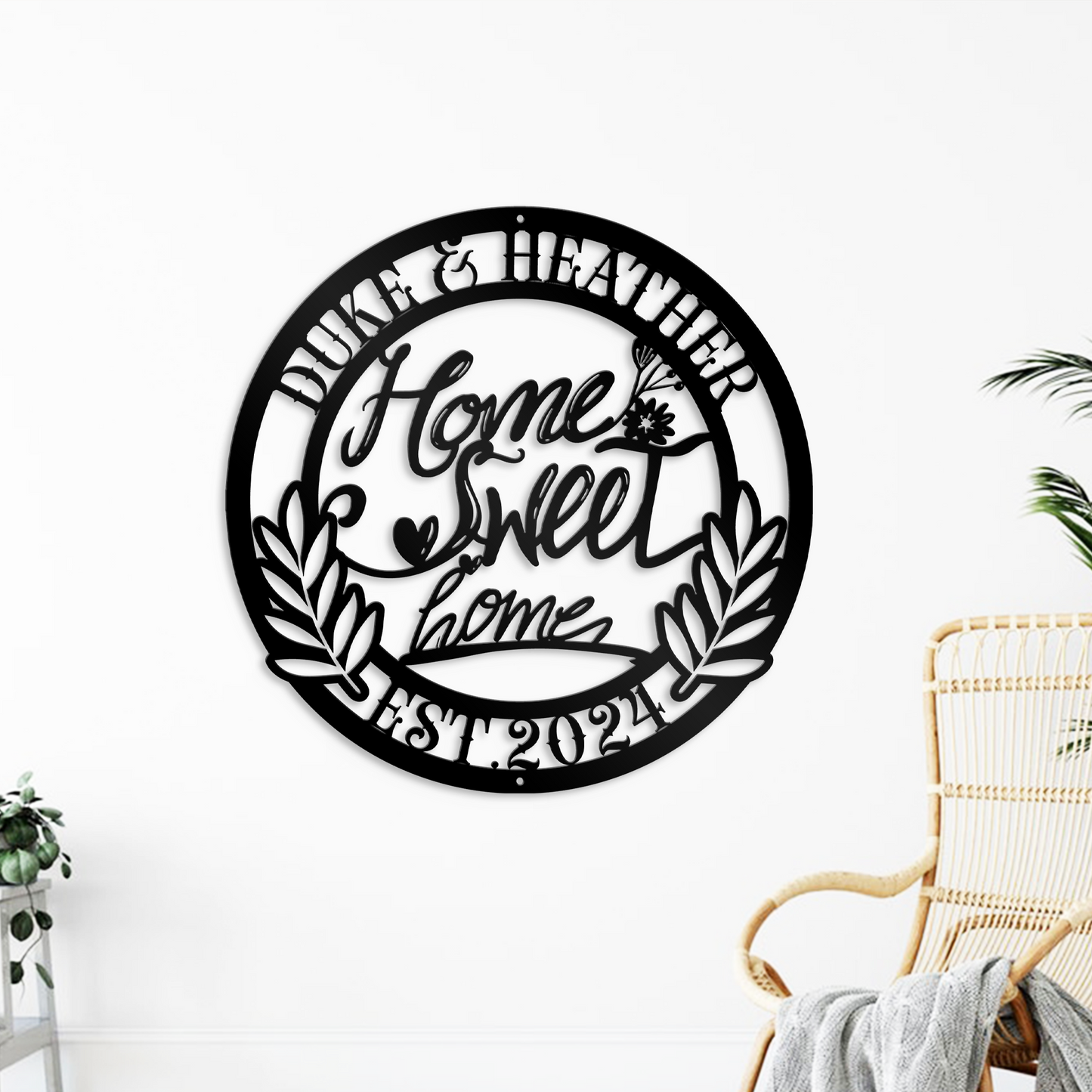 Custom Home Sweet Home Metal Sign, Couple Name Metal Sign, Home Decor