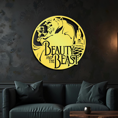 Beauty And The Beast Metal Wall Art, Disney Theme Home Decor