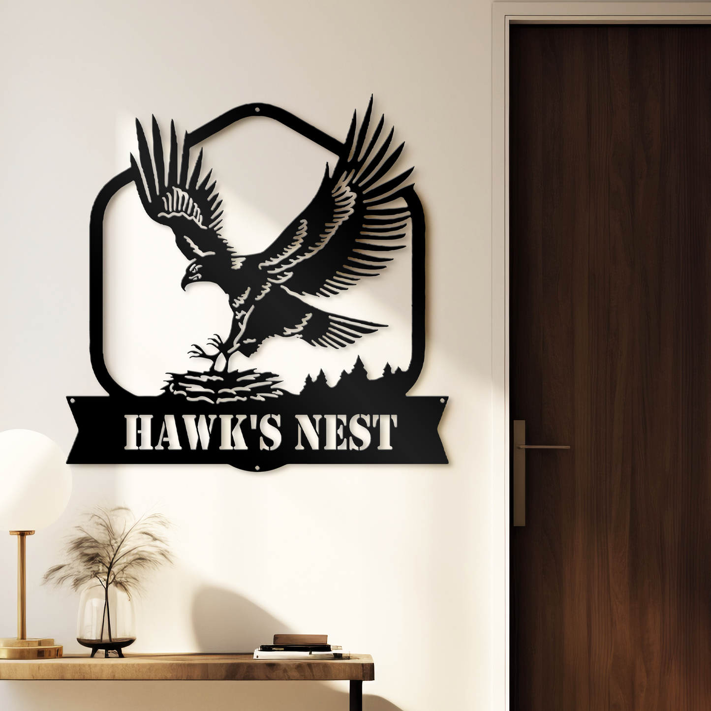 Personalized Eagle's Nest Metal Name Sign, Family Last Name Metal Sign