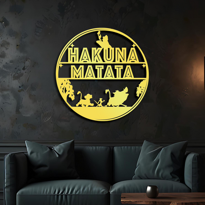 Hakuna Matata Metal Wall Art, Lion King Disney Theme Wall Decor