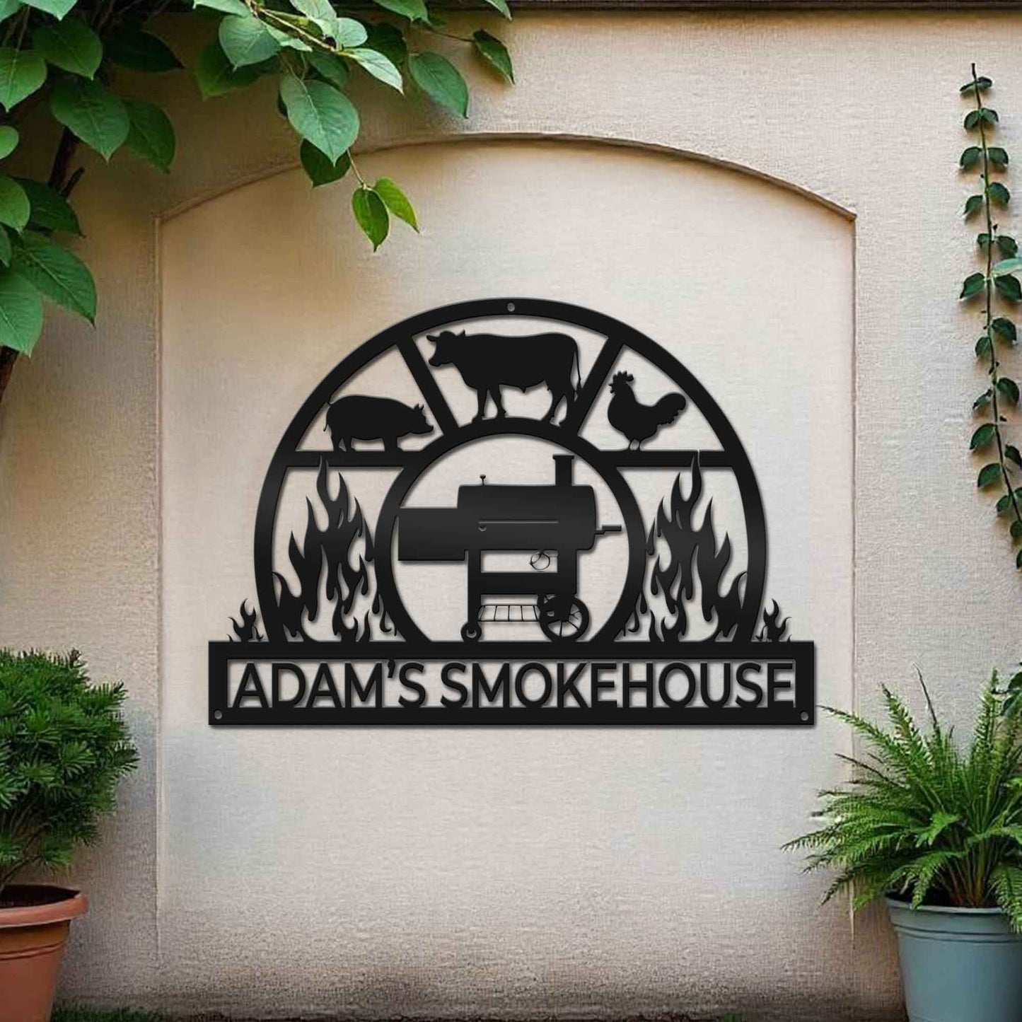 Custom BBQ Metal Sign - Smokehouse Metal Sign - Barbecue Metal Sign