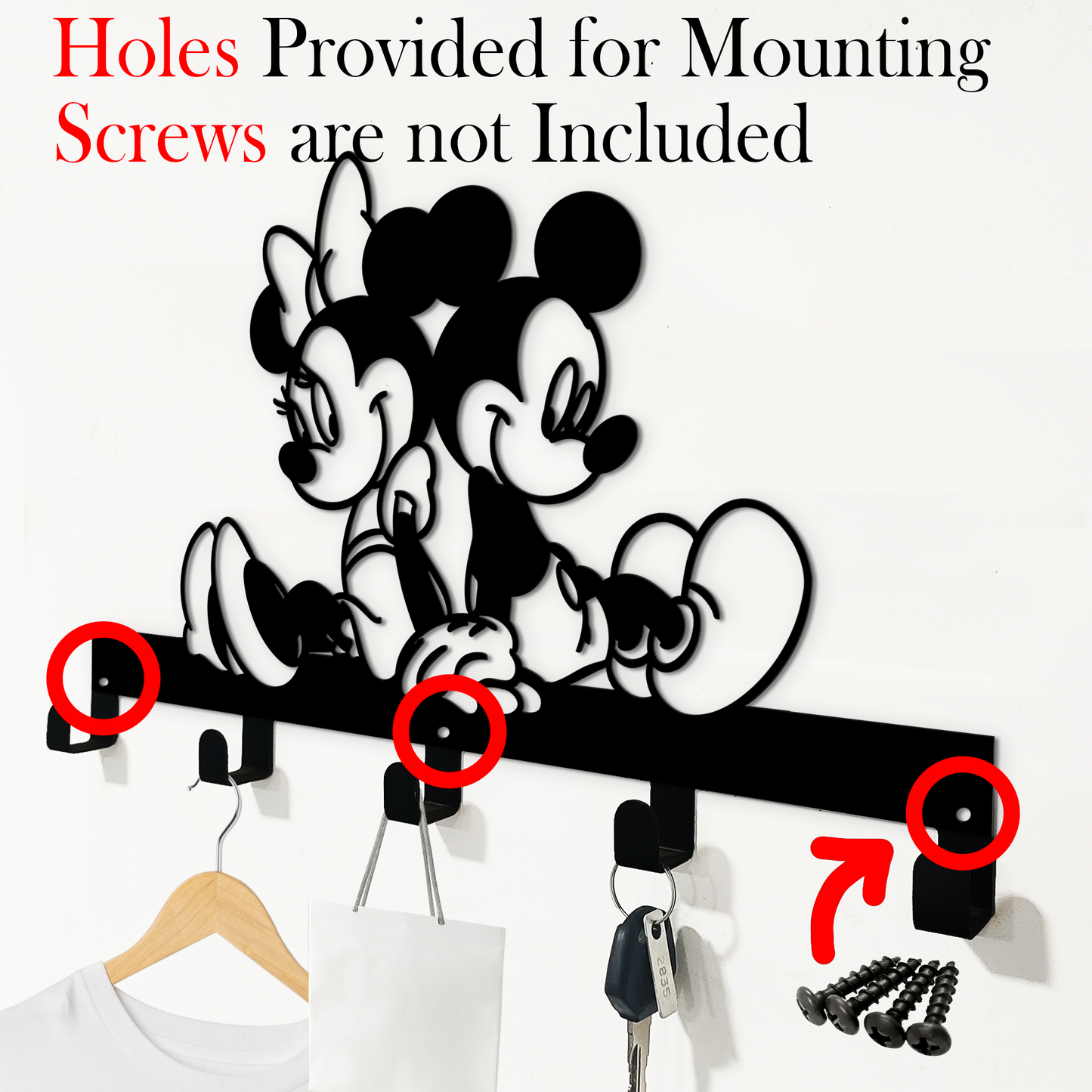 Mickey and Minnie Entryway Keyholder Hook