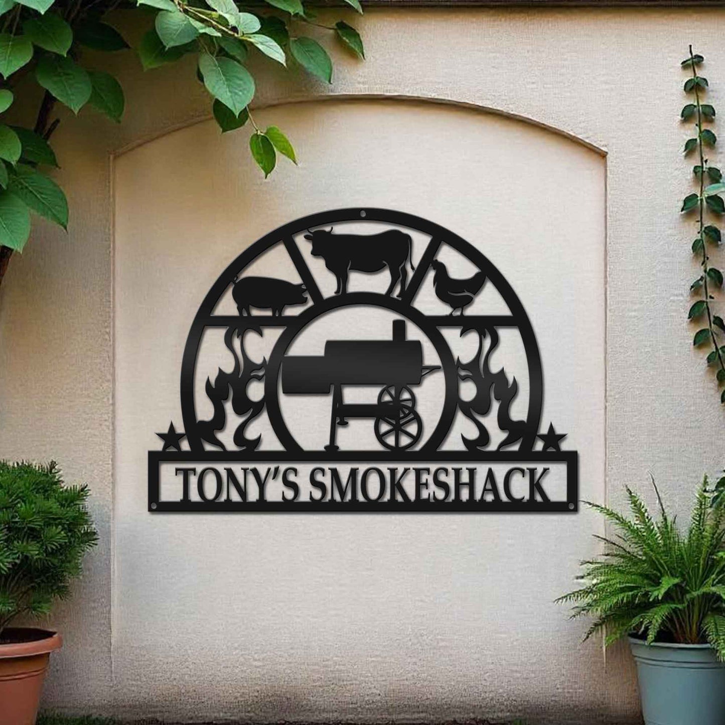 BBQ Metal Sign - Smokehouse Metal Sign - Barbecue Wall Art