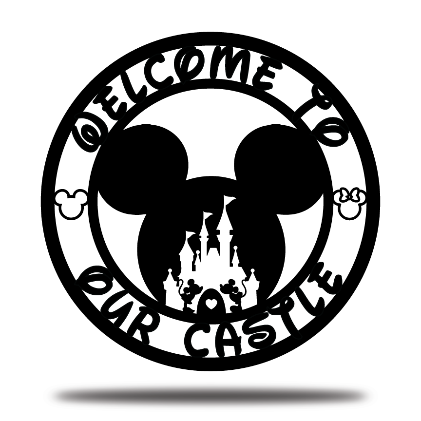 Welcome to Our Castle Round Metal Sign